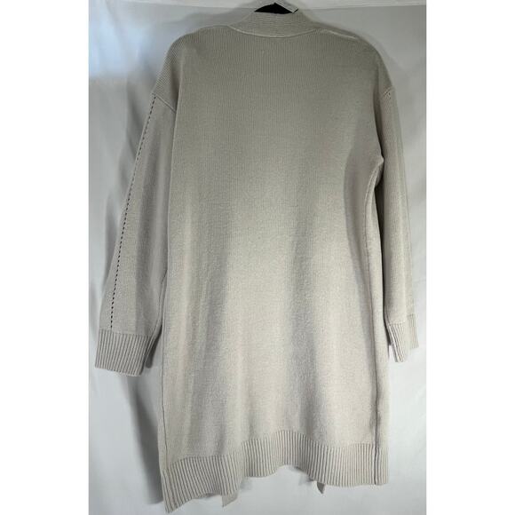 Light Grey Tight Knit Open Front Cardigan Sweater Reg Size S - Picture 3 of 3